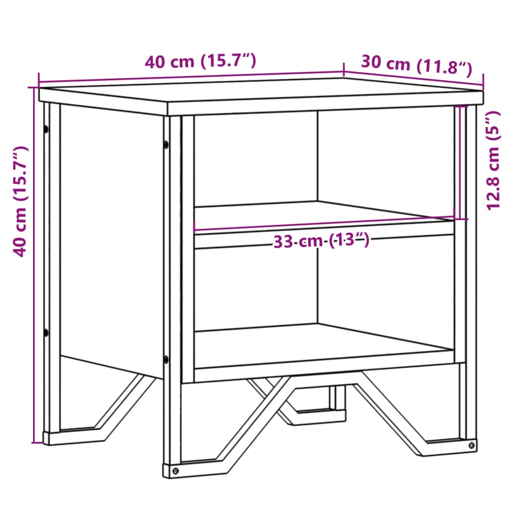 Noptiere, 2 buc., negru, 40x30x40 cm, lemn prelucrat GartenMobel Dekor
