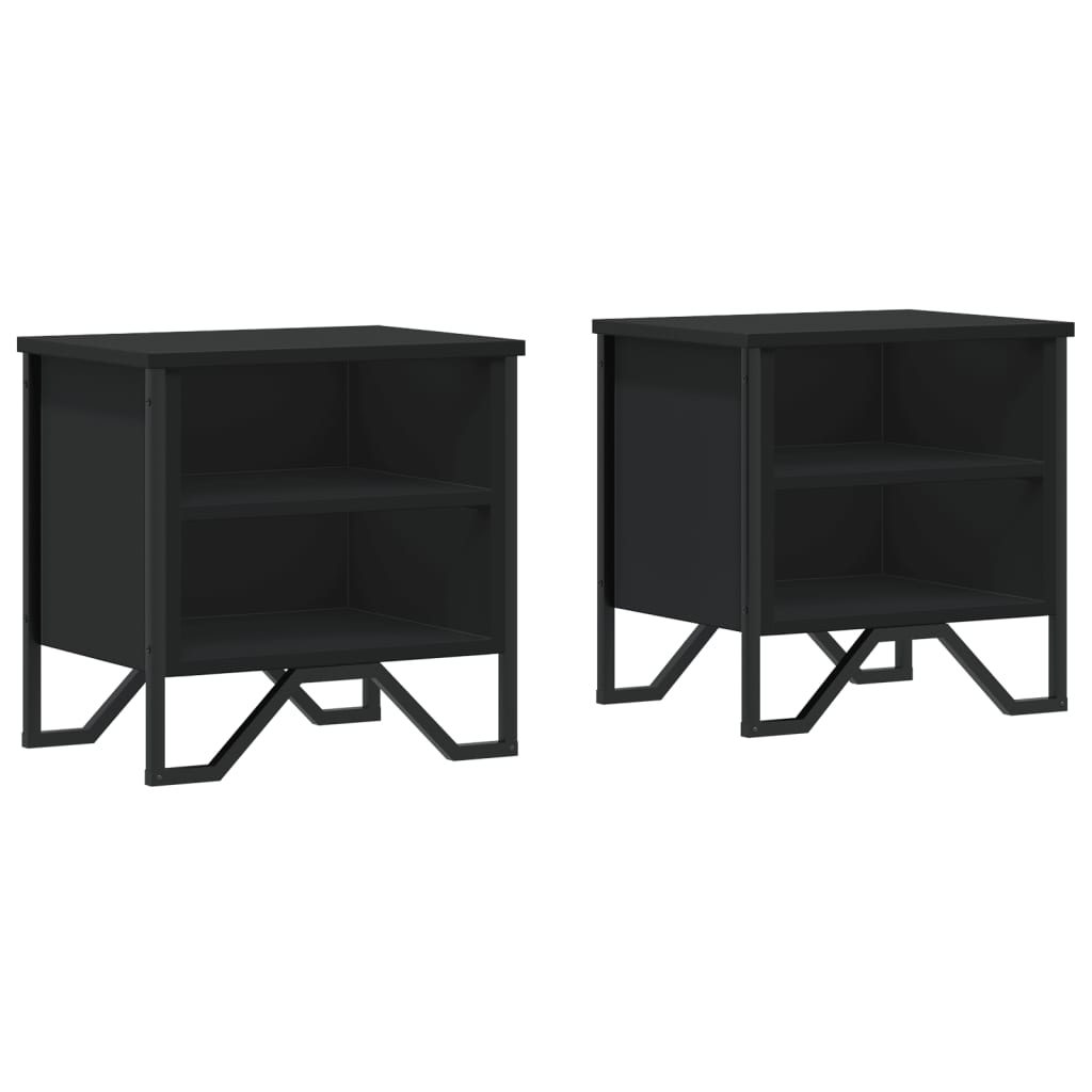 Noptiere, 2 buc., negru, 40x30x40 cm, lemn prelucrat GartenMobel Dekor
