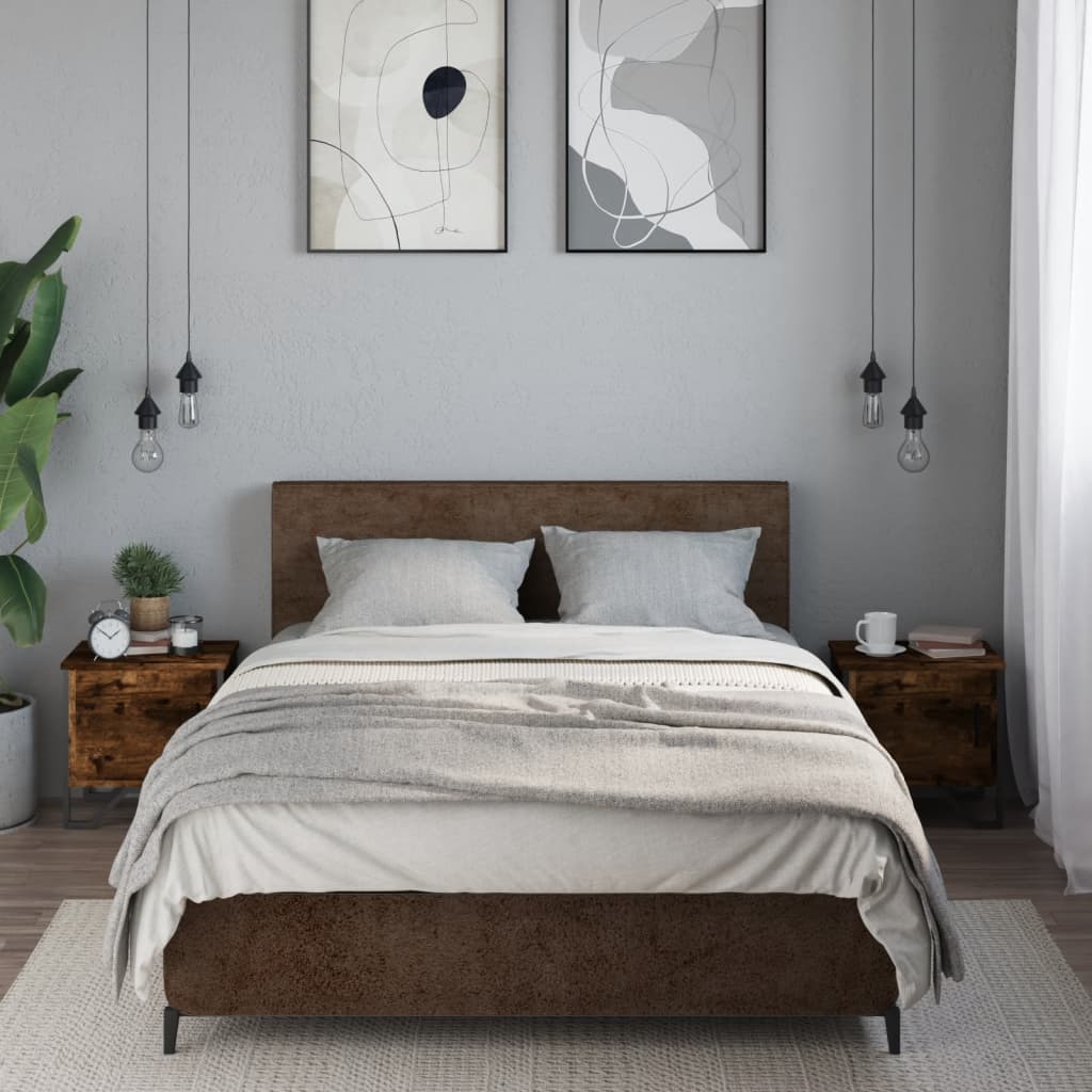 Noptiere, 2 buc., stejar fumuriu, 40x30x40 cm, lemn prelucrat GartenMobel Dekor