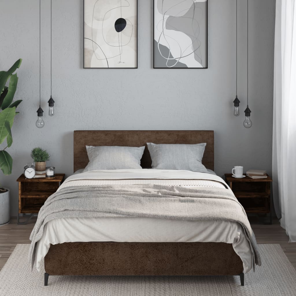 Noptiere, 2 buc., stejar fumuriu, 40x30x40 cm, lemn prelucrat GartenMobel Dekor