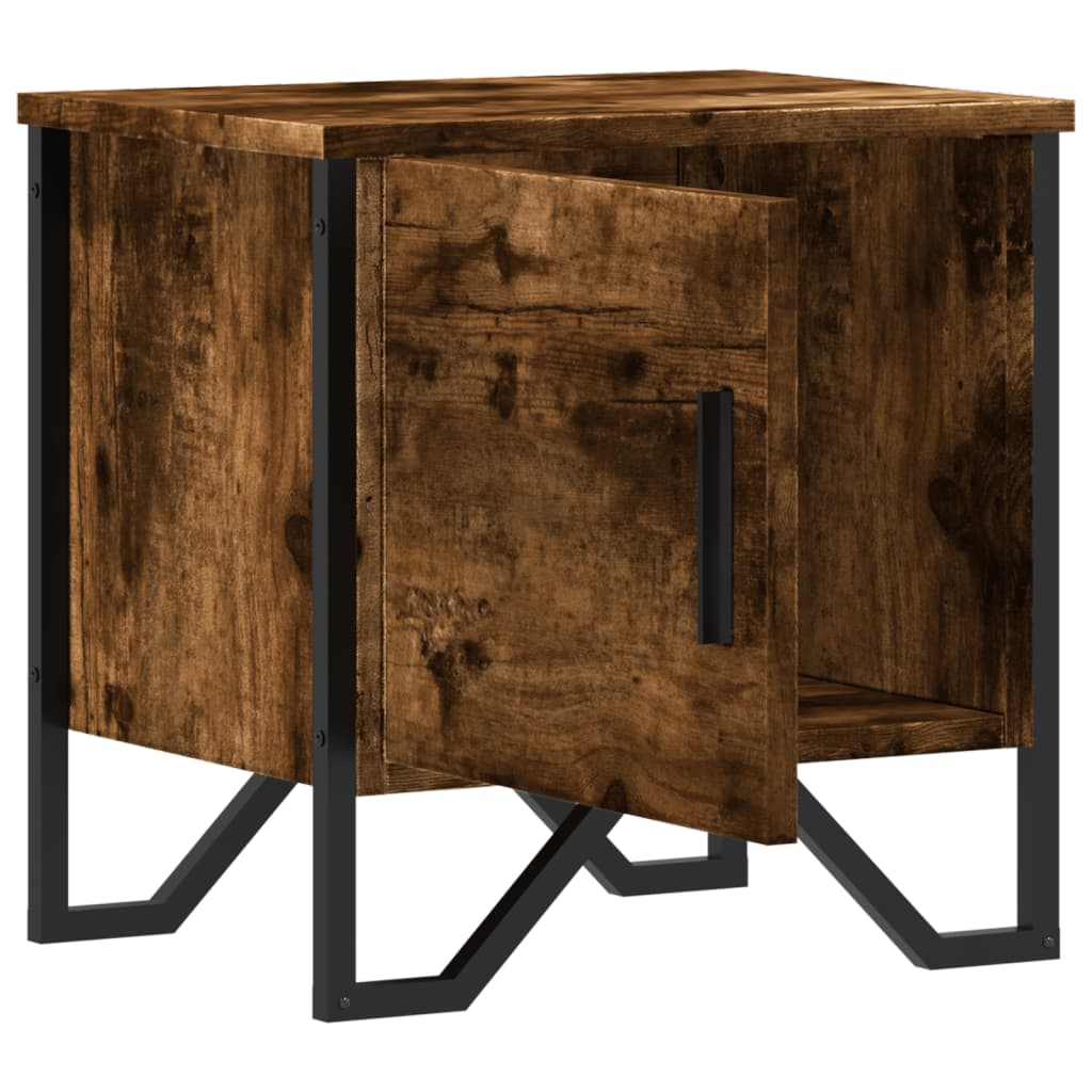Noptiere, 2 buc., stejar fumuriu, 40x30x40 cm, lemn prelucrat GartenMobel Dekor