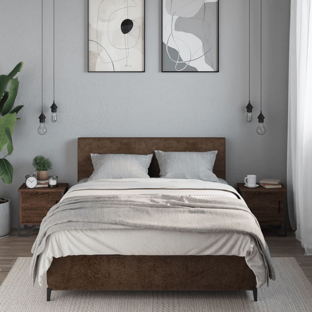 Noptiere, 2 buc., stejar maro, 40x30x40 cm, lemn prelucrat GartenMobel Dekor