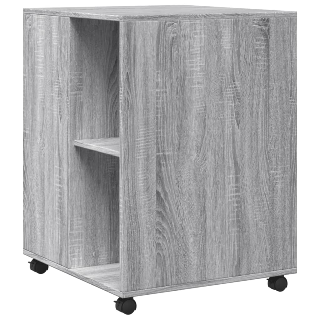 Masă laterală cu roți, gri sonoma 55x60x78 cm lemn prelucrat GartenMobel Dekor