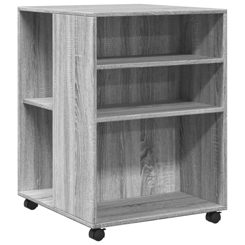 Masă laterală cu roți, gri sonoma 55x60x78 cm lemn prelucrat GartenMobel Dekor