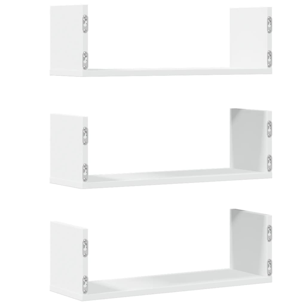 Rafturi de perete, 3 buc., alb, 58x18x18 cm, lemn prelucrat GartenMobel Dekor