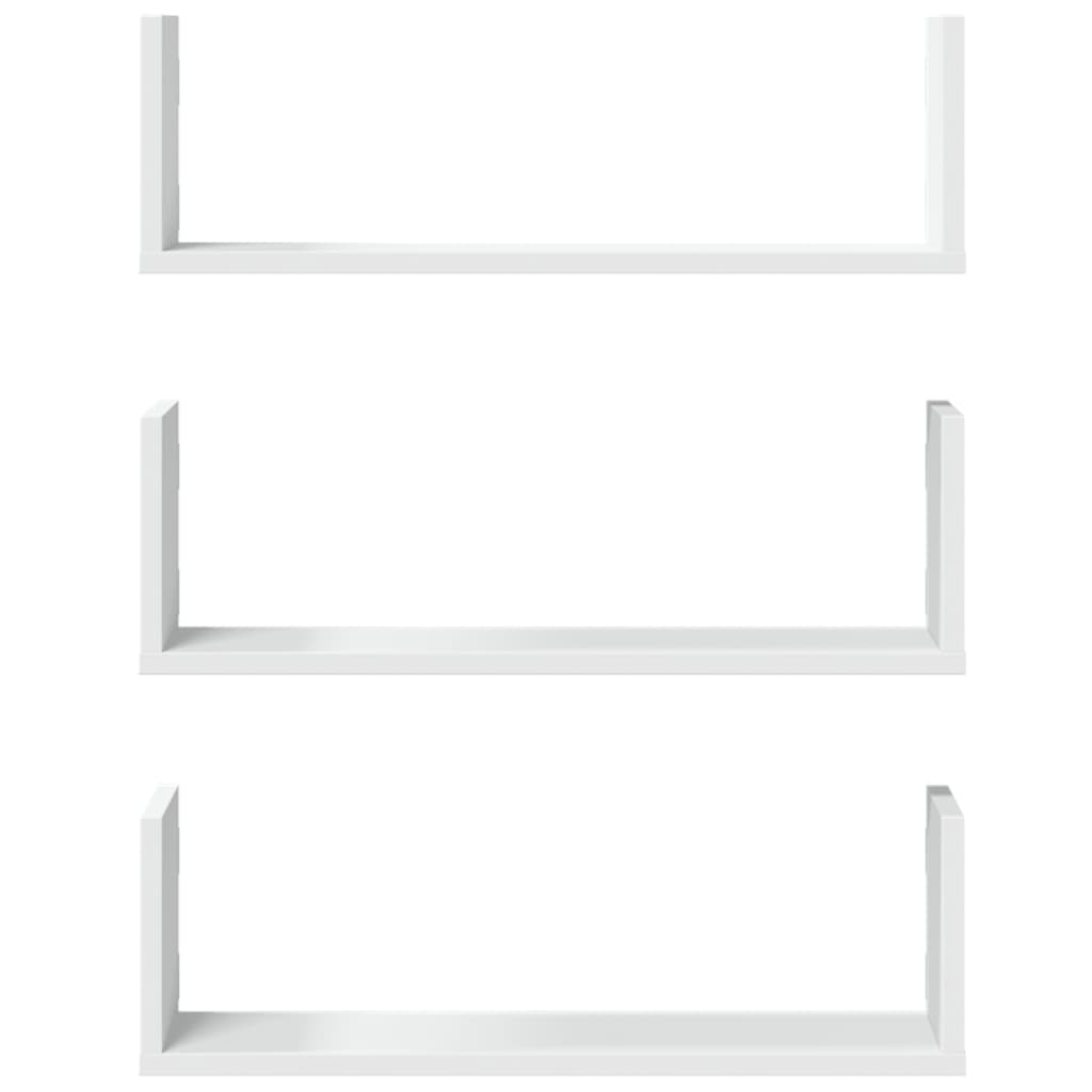 Rafturi de perete, 3 buc., alb, 58x18x18 cm, lemn prelucrat GartenMobel Dekor