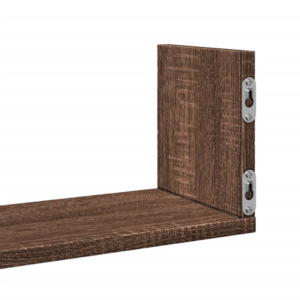Rafturi de perete 3 buc. stejar maro 58x18x18 cm lemn prelucrat GartenMobel Dekor
