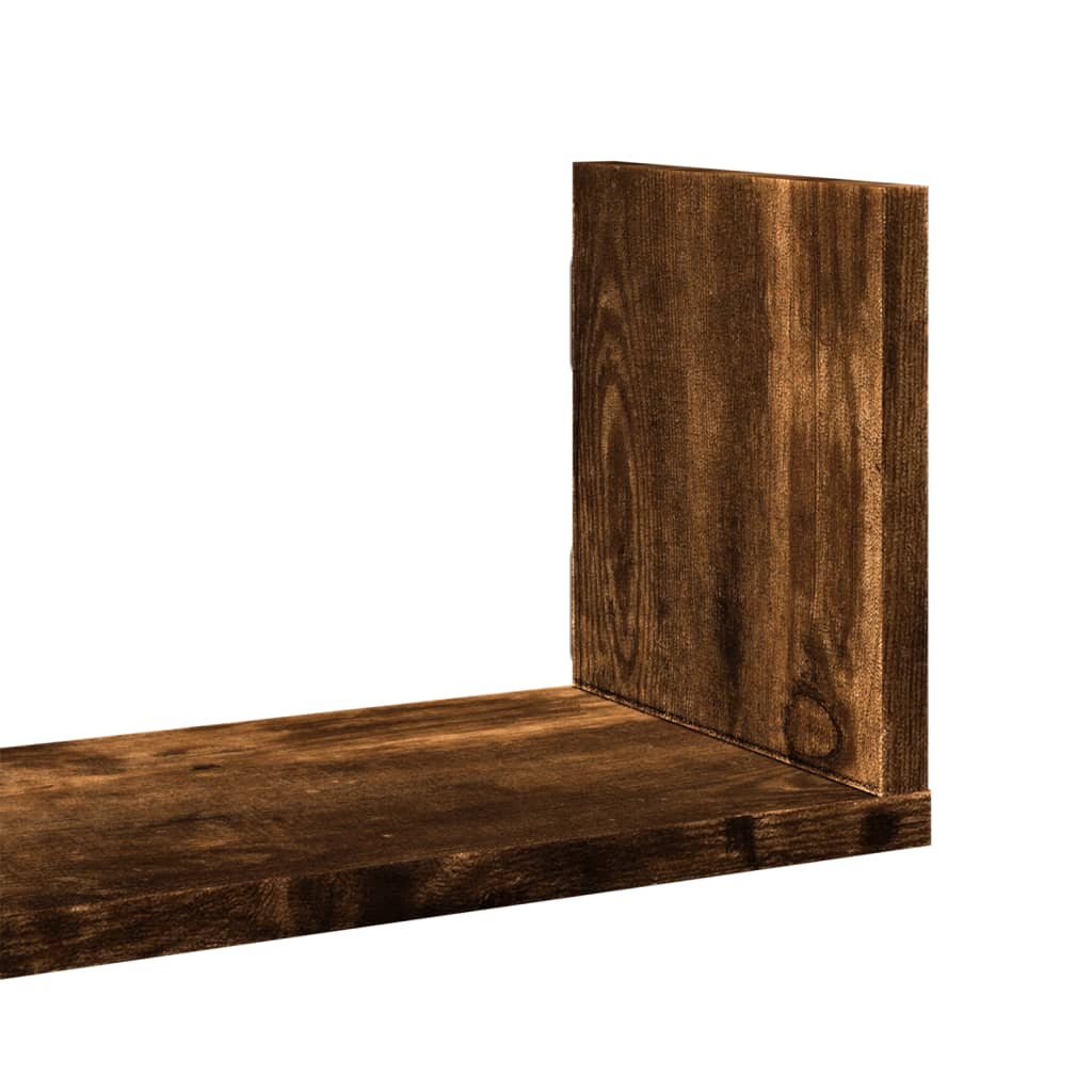 Rafturi perete 3 buc. stejar fumuriu 58x18x18 cm lemn prelucrat GartenMobel Dekor