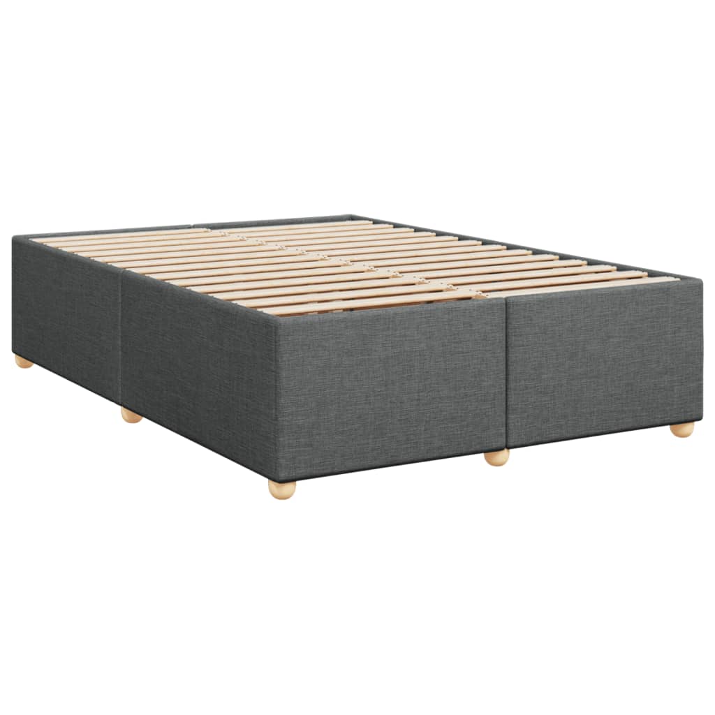Pat box spring cu saltea, gri închis, 140x190 cm, textil GartenMobel Dekor