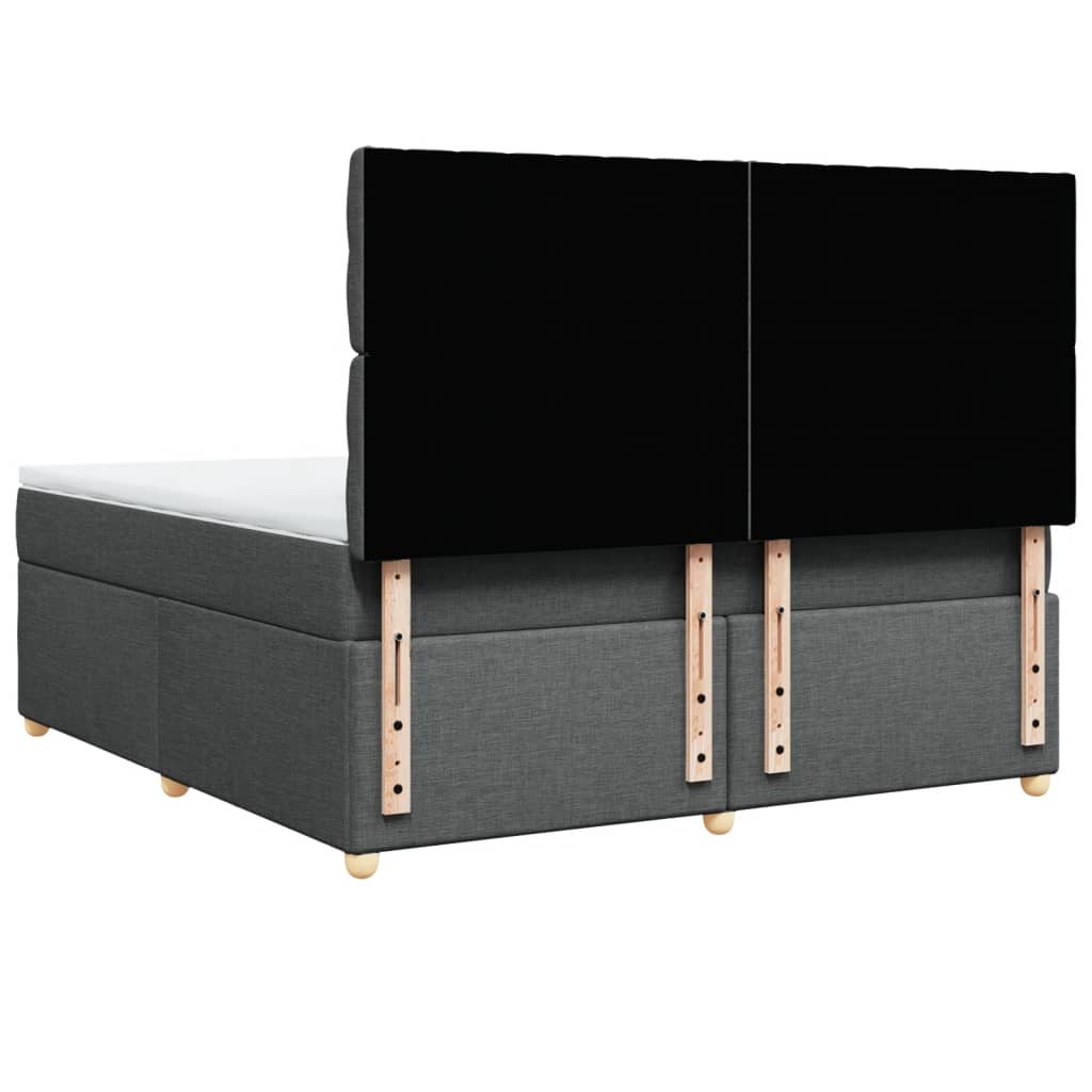 Pat box spring cu saltea, gri închis, 180x200 cm, textil GartenMobel Dekor