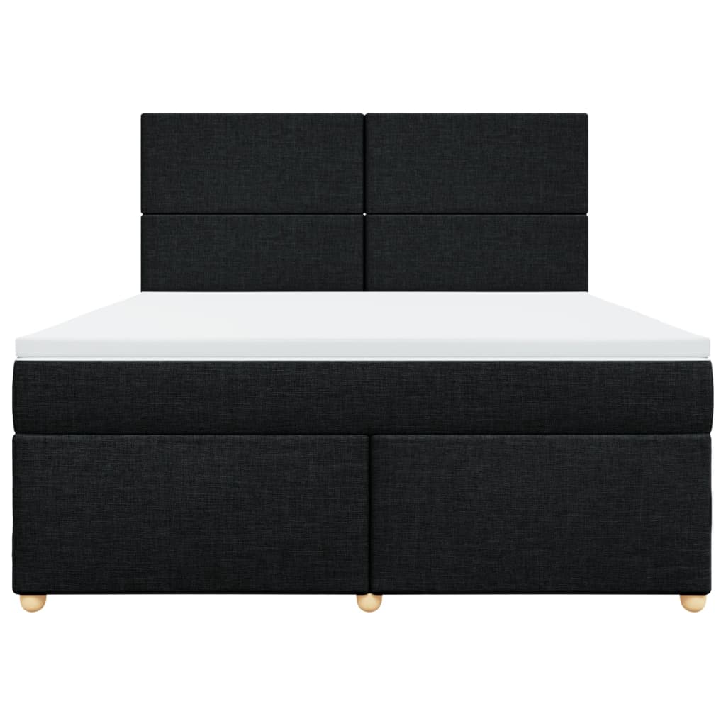 Pat box spring cu saltea, negru, 180x200 cm, catifea GartenMobel Dekor