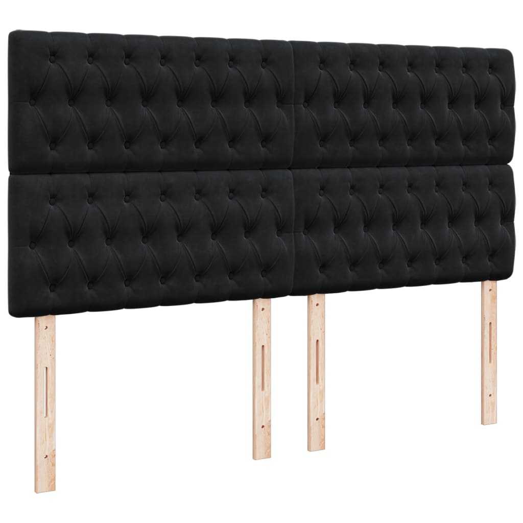 Pat box spring cu saltea, negru, 180x200 cm, catifea GartenMobel Dekor