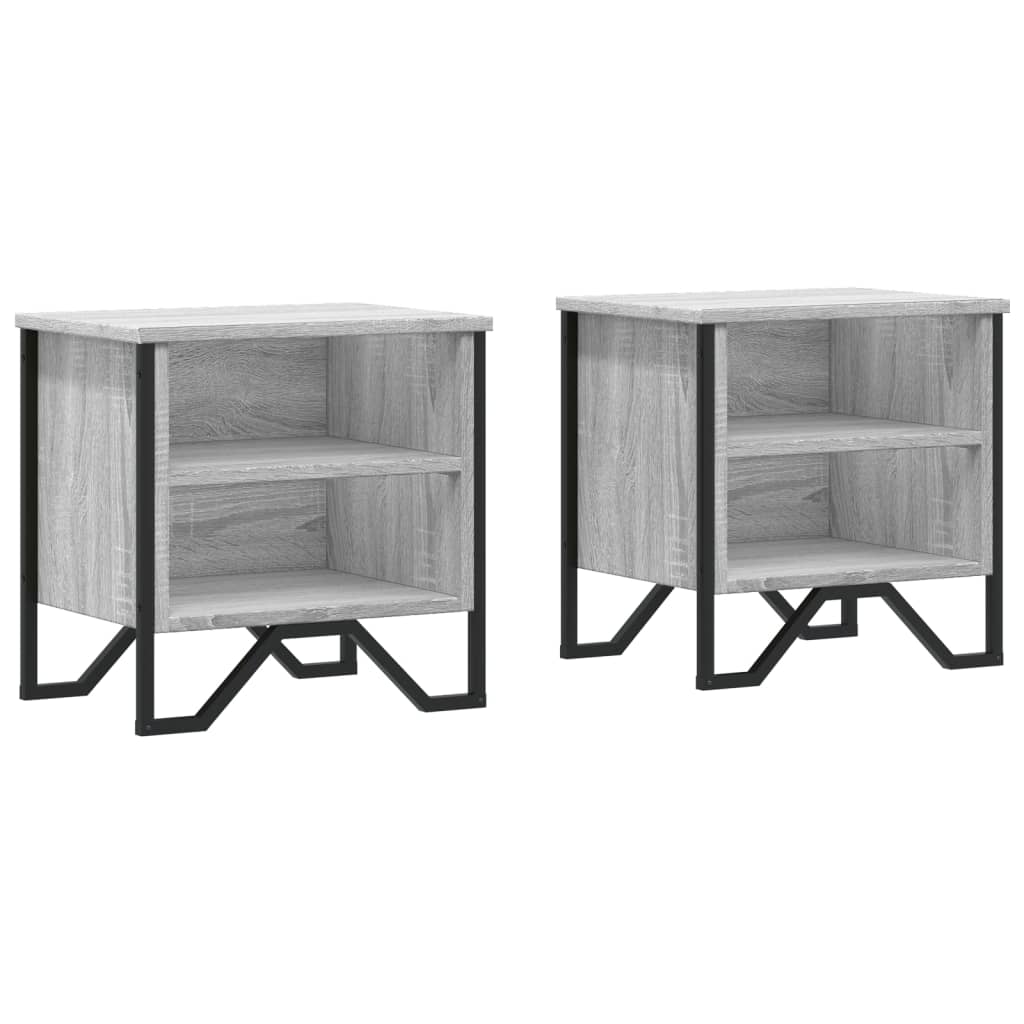 Noptiere, 2 buc., sonoma gri, 40x30x40 cm, lemn prelucrat GartenMobel Dekor