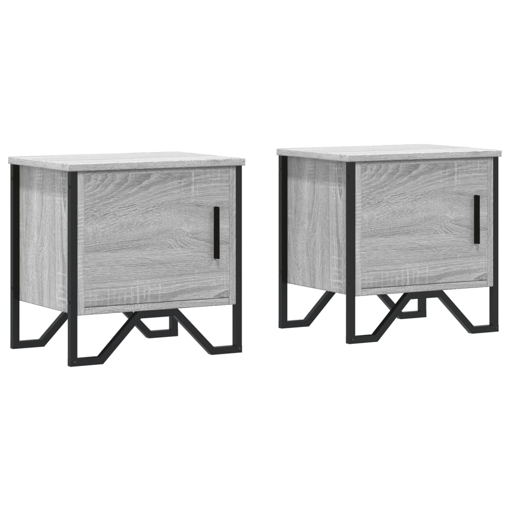 Noptiere, 2 buc., sonoma gri, 40x30x40 cm, lemn prelucrat GartenMobel Dekor