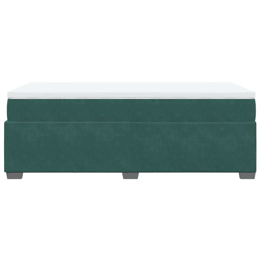 Pat box spring cu saltea, verde închis, 90x200 cm, catifea GartenMobel Dekor