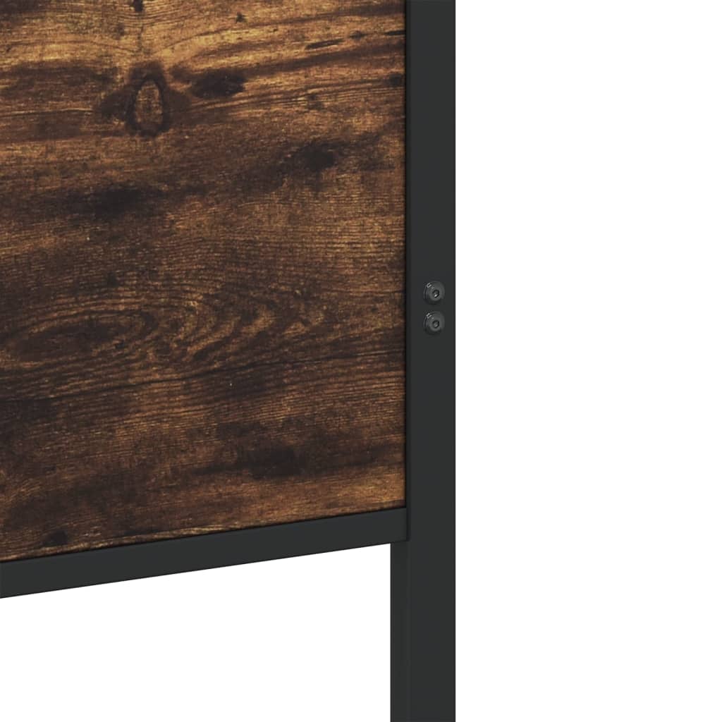 Cadru pat metalic fără saltea, stejar fumuriu, 140x200 cm GartenMobel Dekor