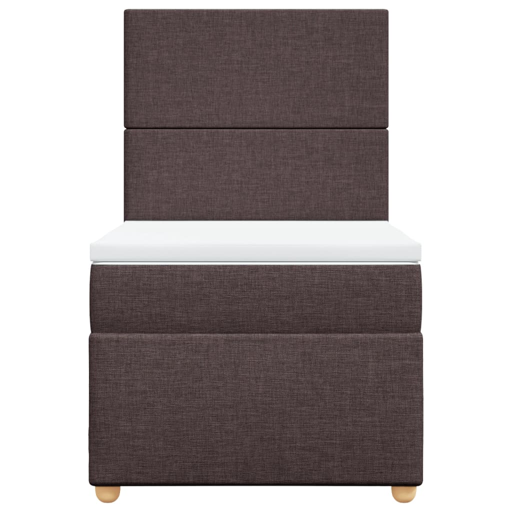 Pat box spring cu saltea, maro închis, 90x200 cm, textil GartenMobel Dekor