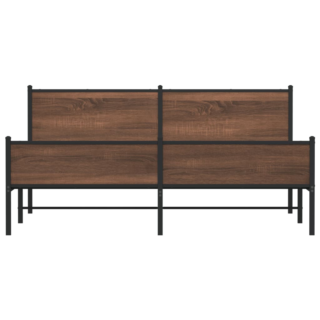 Cadru de pat metalic fără saltea, stejar maro, 183x213 cm GartenMobel Dekor