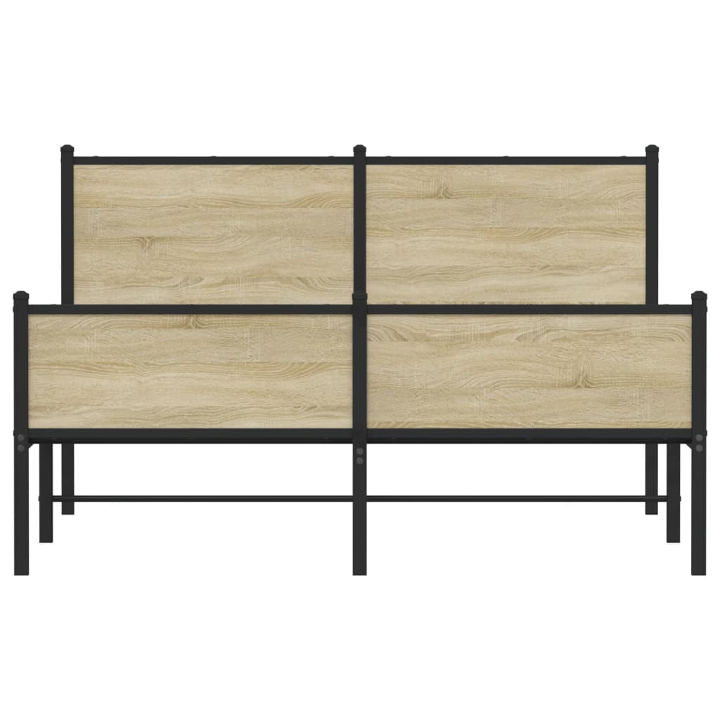 Cadru de pat metalic fără saltea, stejar sonoma, 150x200 cm GartenMobel Dekor