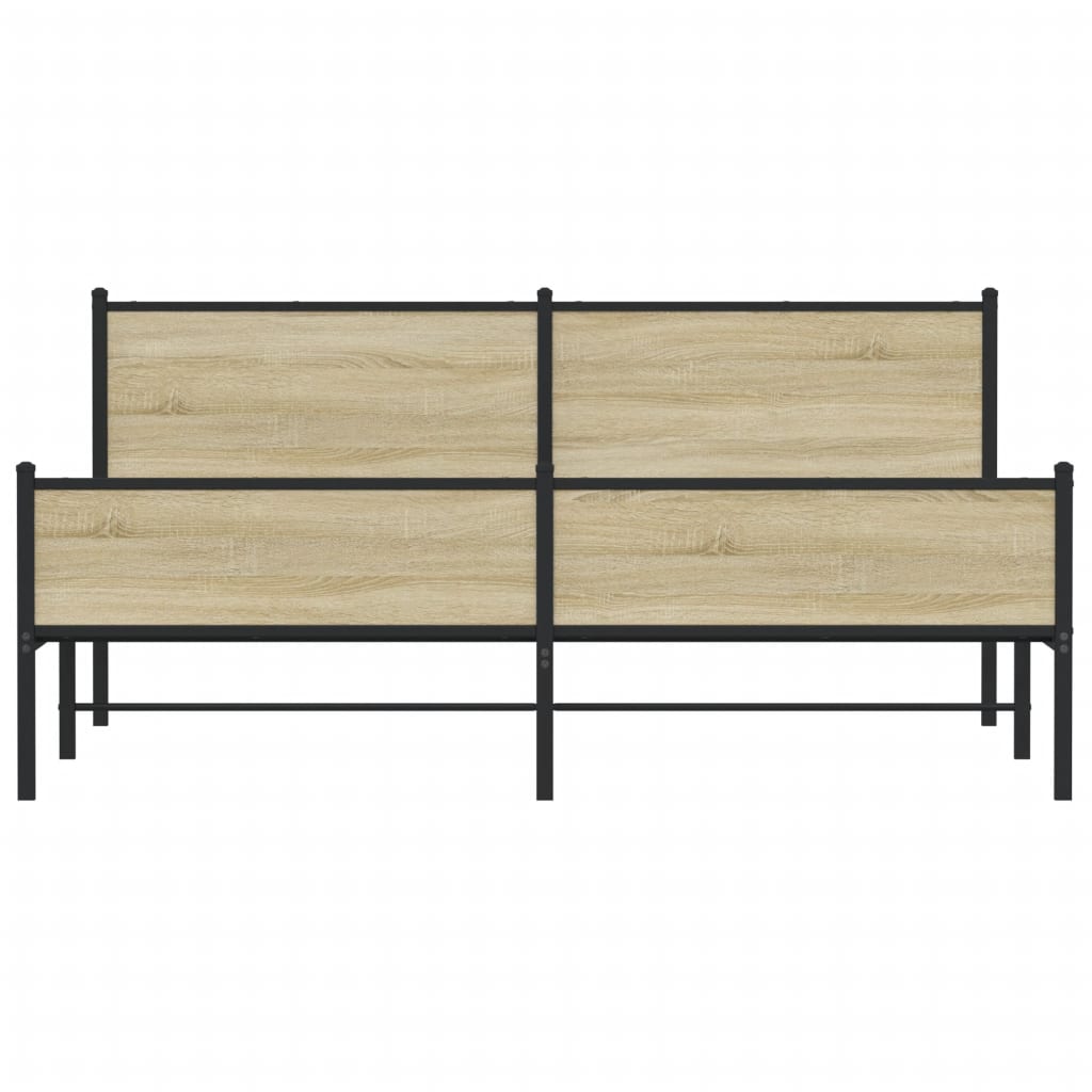 Cadru de pat metalic fără saltea, stejar sonoma, 160x200 cm GartenMobel Dekor
