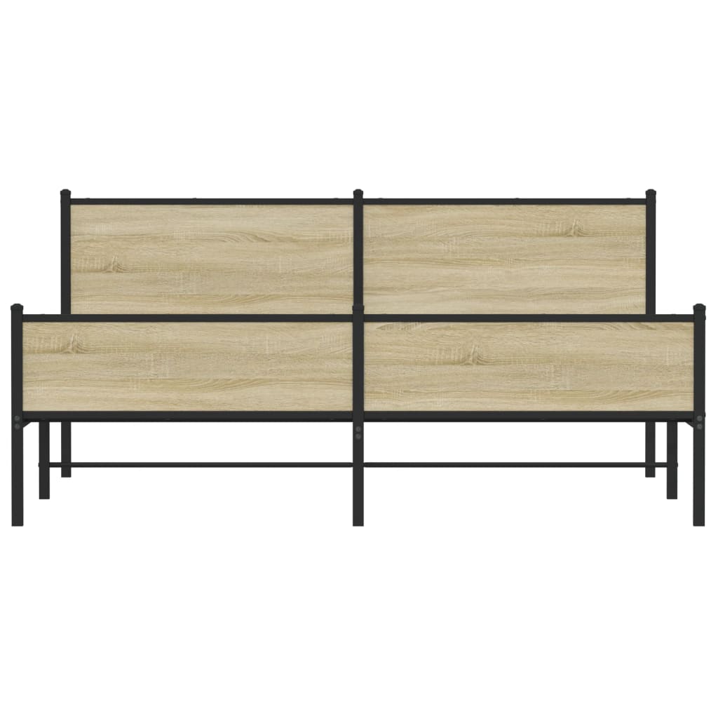 Cadru de pat metalic fără saltea, stejar sonoma, 180x200 cm GartenMobel Dekor