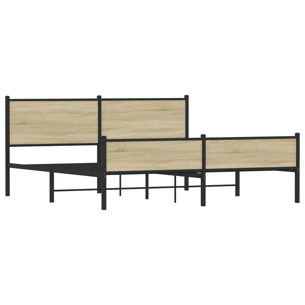 Cadru de pat metalic fără saltea, stejar sonoma, 180x200 cm GartenMobel Dekor