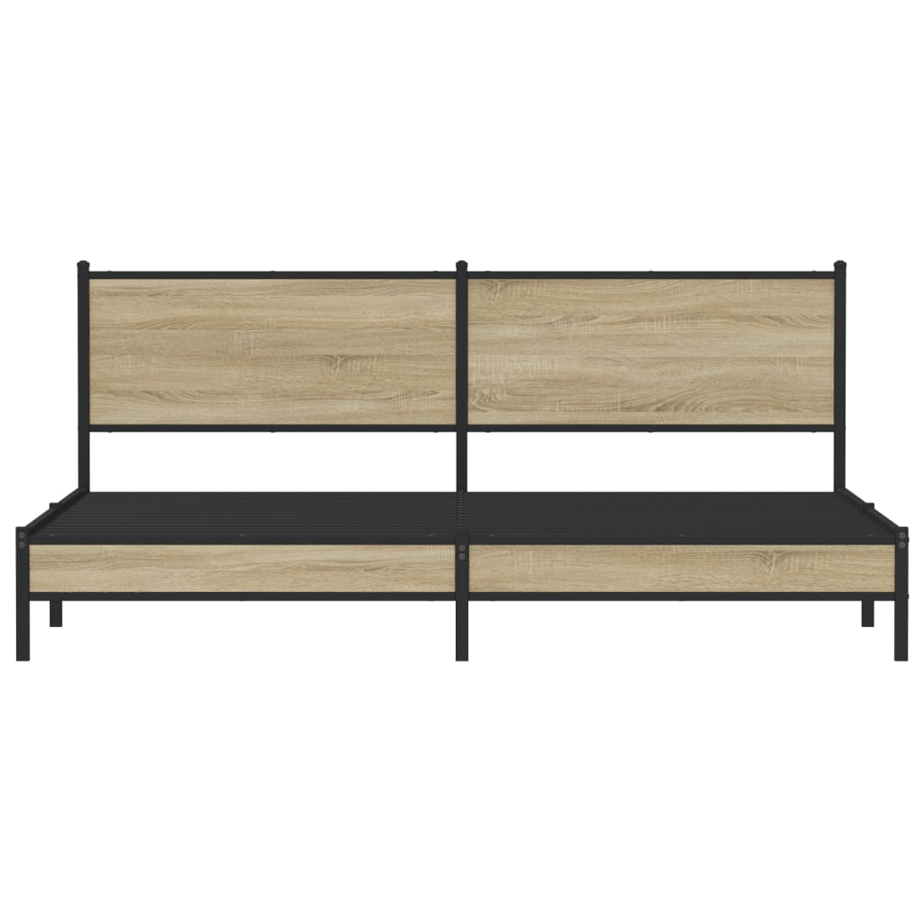 Cadru de pat metalic fără saltea, stejar sonoma, 193x203 cm GartenMobel Dekor