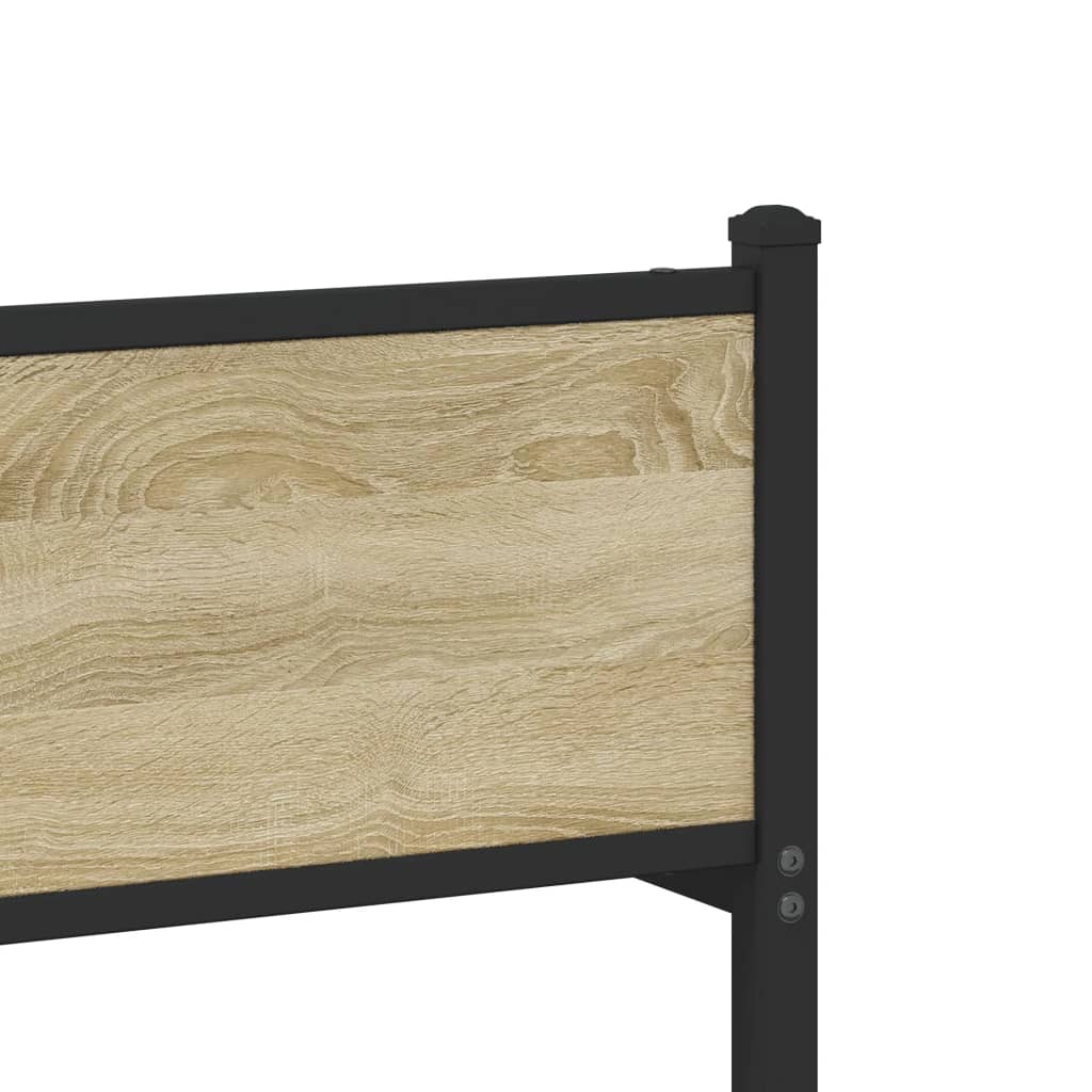 Cadru pat metalic fără saltea, stejar sonoma, 200x200 cm GartenMobel Dekor