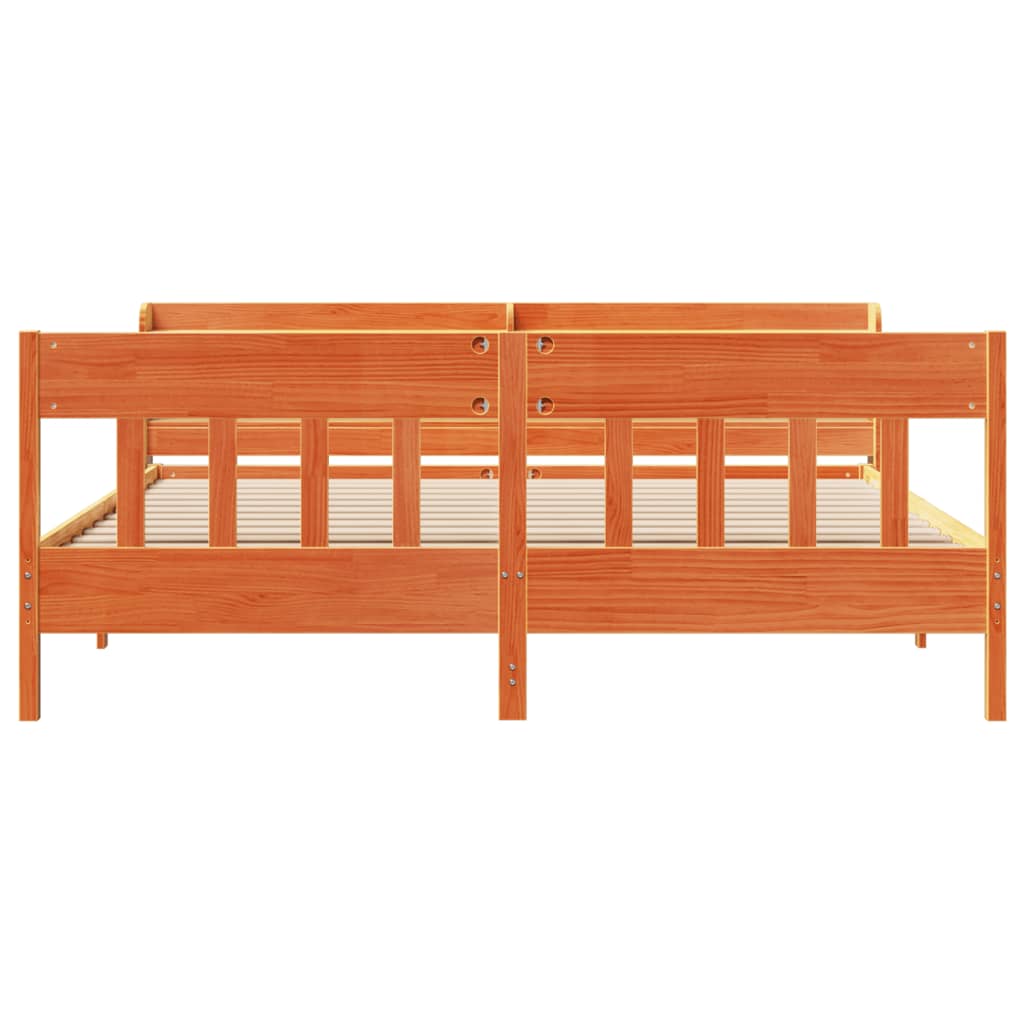 Cadru de pat fără saltea, maro ceruit 180x200 cm lemn masiv pin GartenMobel Dekor