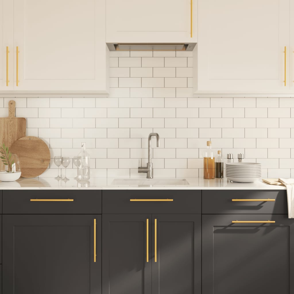 Mânere de dulap, 5 buc., auriu, 192 mm, oțel inoxidabil GartenMobel Dekor