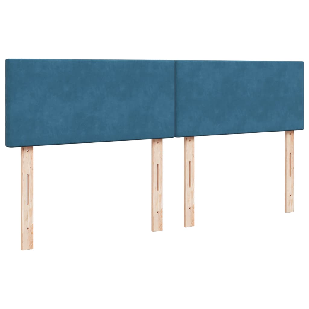 Pat box spring cu saltea, albastru, 180x200 cm, catifea GartenMobel Dekor