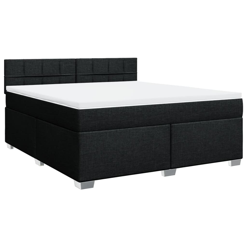 Pat box spring cu saltea, negru, 180x200 cm, catifea GartenMobel Dekor