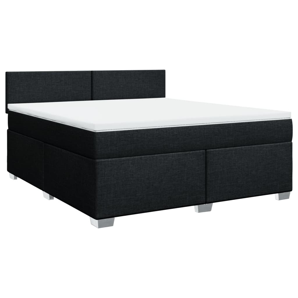 Pat box spring cu saltea, negru, 180x200 cm, catifea GartenMobel Dekor