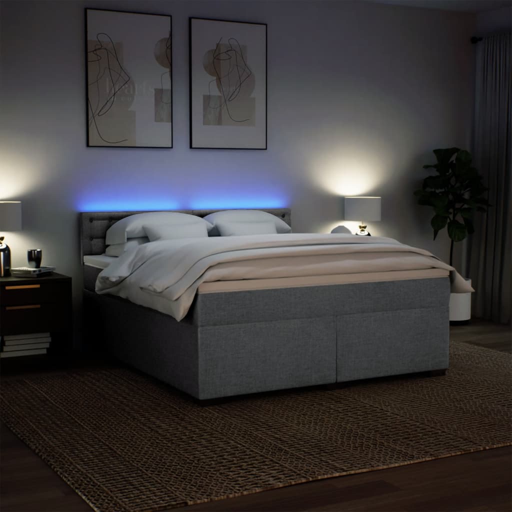 Pat continental, gri deschis, 180x200 cm, material textil GartenMobel Dekor