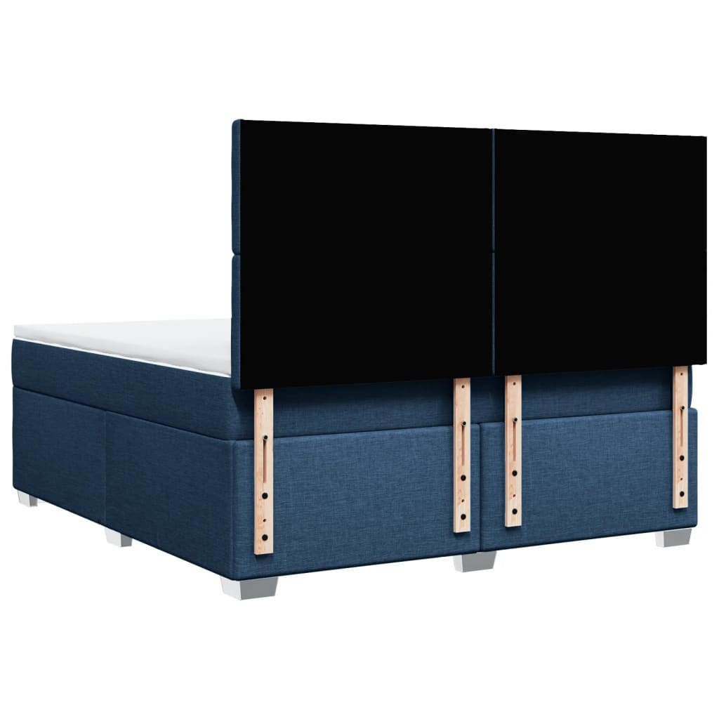 Pat box spring cu saltea, albastru, 180x200 cm, material textil GartenMobel Dekor