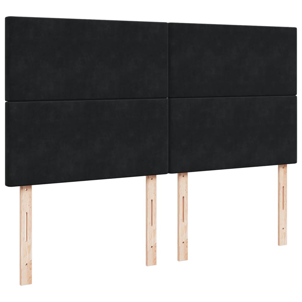 Pat box spring cu saltea, negru, 180x200 cm, catifea GartenMobel Dekor