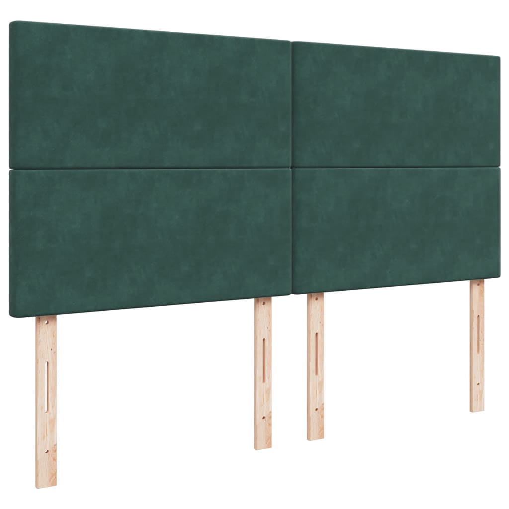 Pat box spring cu saltea, verde închis, 180x200 cm, catifea GartenMobel Dekor