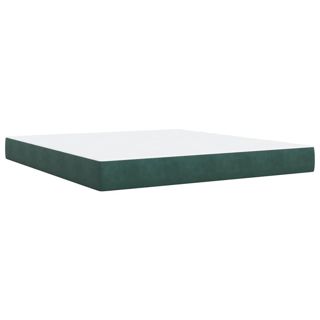 Pat box spring cu saltea, verde închis, 180x200 cm, catifea GartenMobel Dekor
