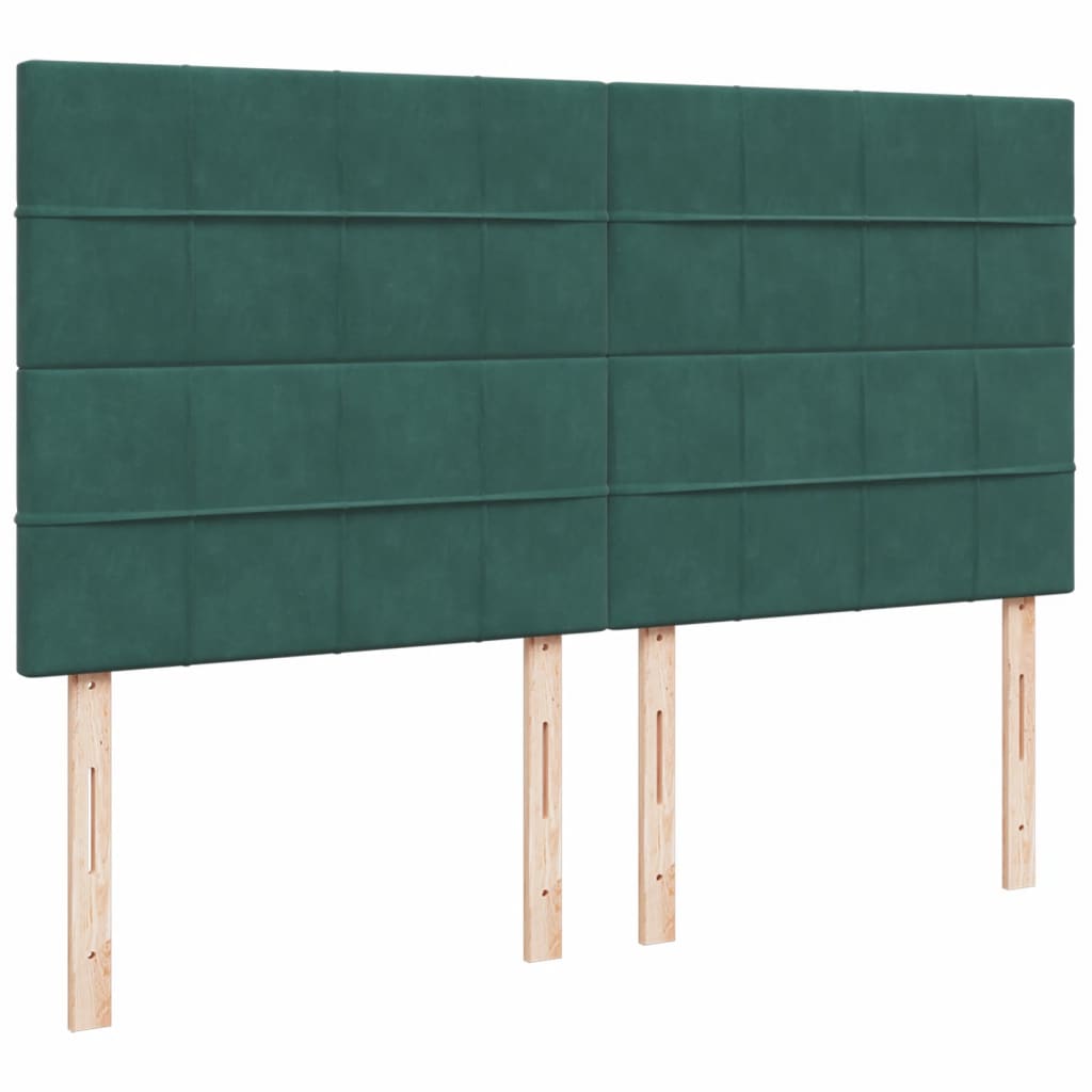 Pat box spring cu saltea, verde închis, 180x200 cm, catifea GartenMobel Dekor