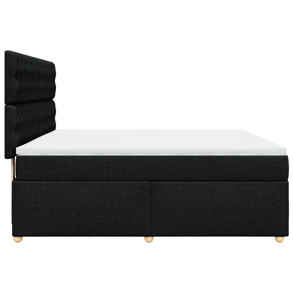 Pat box spring cu saltea, negru, 180x200 cm, catifea GartenMobel Dekor