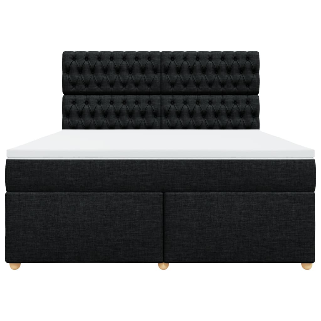 Pat box spring cu saltea, negru, 180x200 cm, catifea GartenMobel Dekor