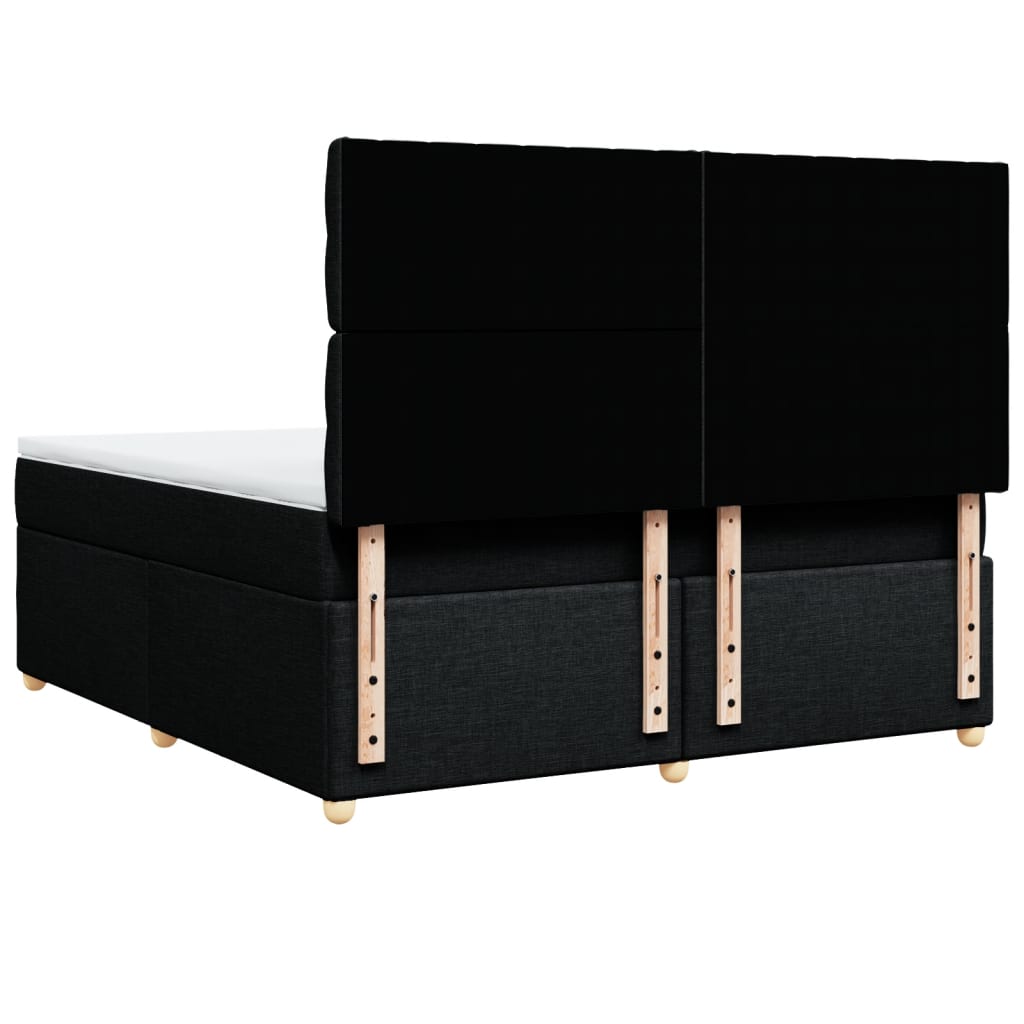 Pat box spring cu saltea, negru, 180x200 cm, catifea GartenMobel Dekor