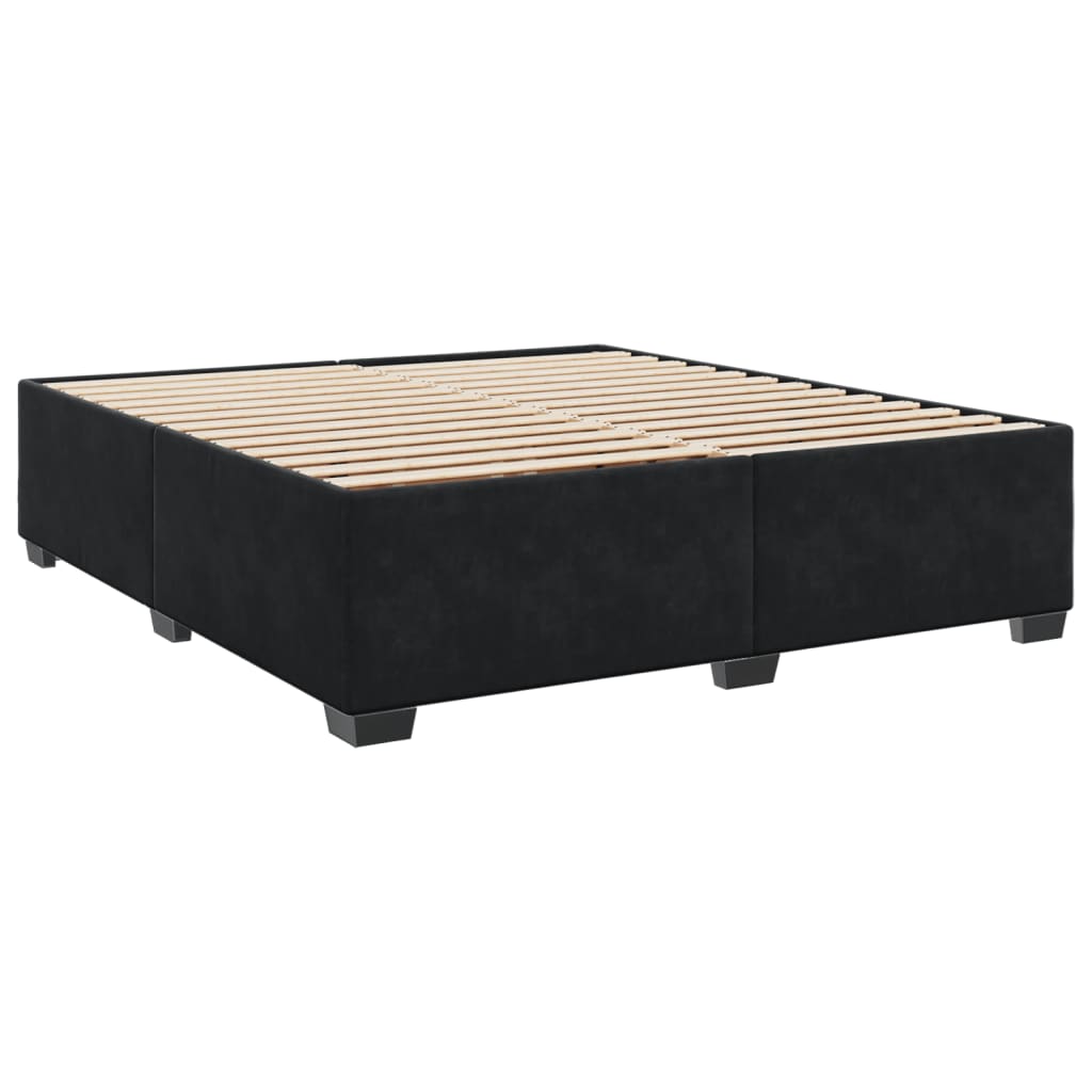 Pat box spring cu saltea, negru, 180x200 cm, catifea GartenMobel Dekor