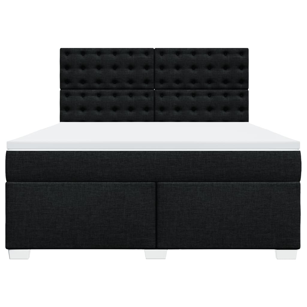 Pat box spring cu saltea, negru, 180x200 cm, catifea GartenMobel Dekor