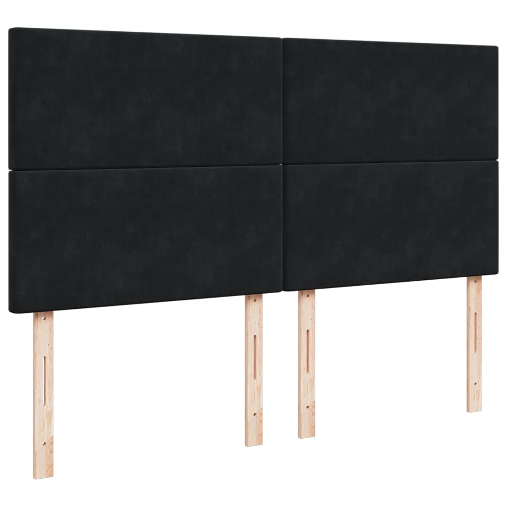 Pat box spring cu saltea, negru, 180x200 cm, catifea GartenMobel Dekor