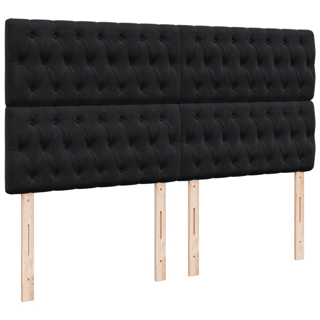 Pat box spring cu saltea, negru, 180x200 cm, catifea GartenMobel Dekor