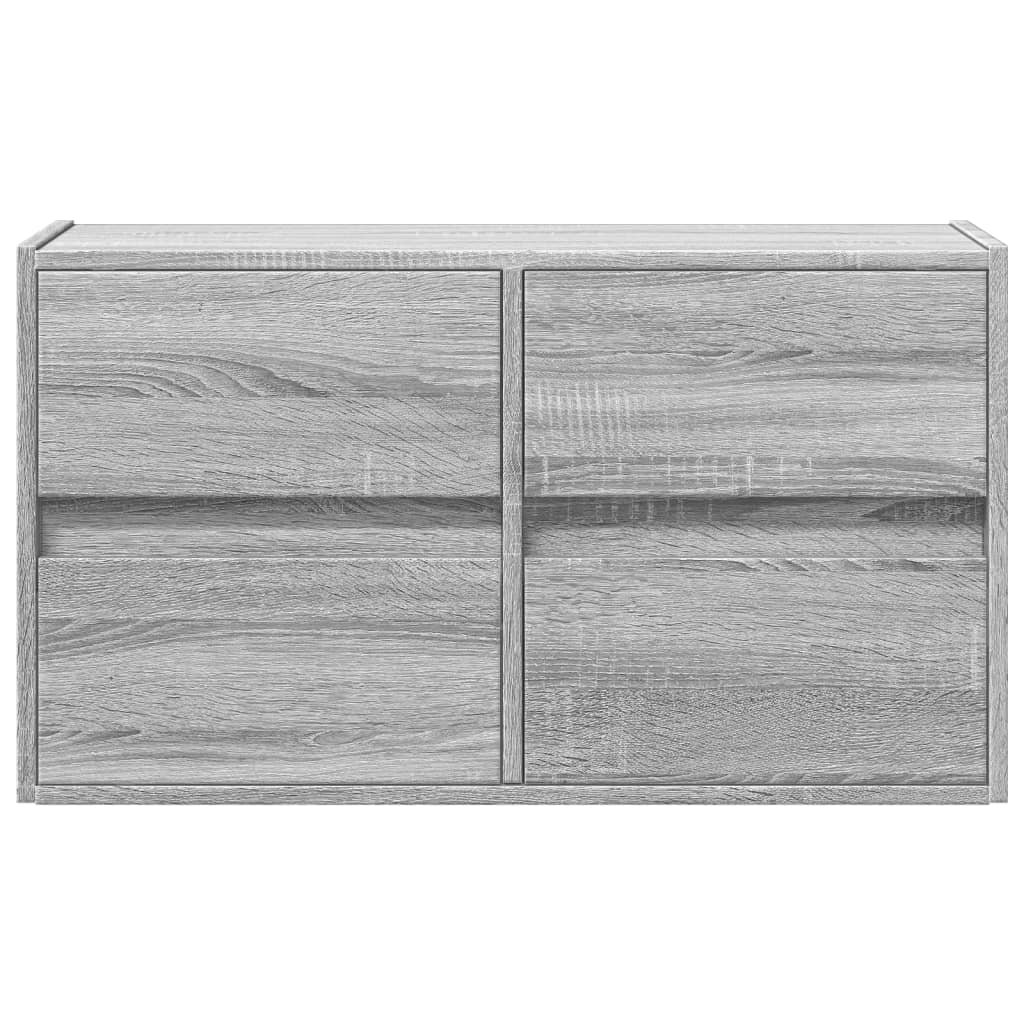 Comodă TV de perete cu lumini LED, gri sonoma, 80x31x45 cm GartenMobel Dekor