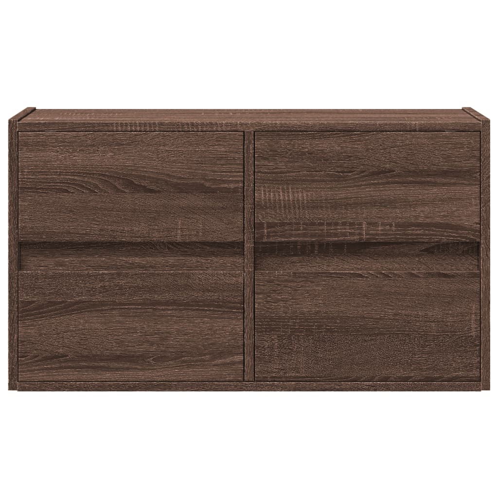 Comodă TV de perete cu lumini LED, stejar maro, 80x31x45 cm GartenMobel Dekor