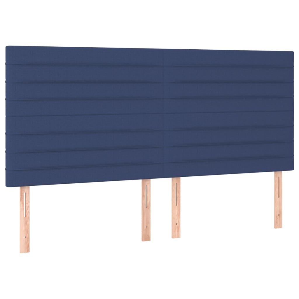 Tăblii de pat, 4 buc, albastru, 100x5x78/88 cm, textil GartenMobel Dekor