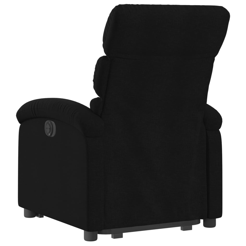 Fotoliu electric rabatabil cu ridicare, negru, textil GartenMobel Dekor